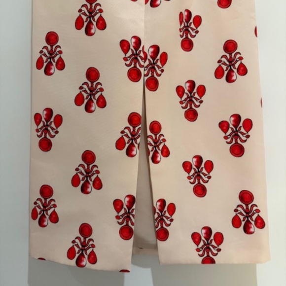 EMILIA WICKSTEAD Lorinda Printed Faille Midi Skirt In Pink and Red BNWT Size 4 - Picture 7 of 14